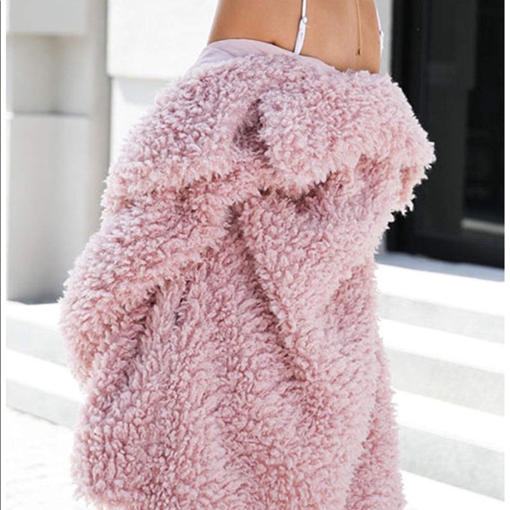 NEVER WORN Pink Faux Fur Fashion Jacket
